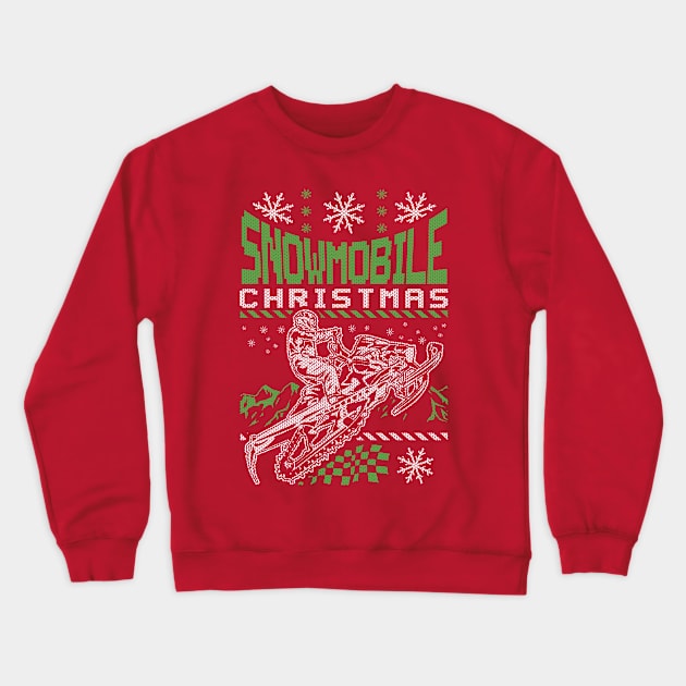 Snowmobile Christmas Riding Crewneck Sweatshirt by OffRoadStyles